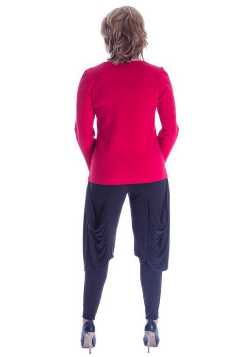 Bluza tricot rosu cu broderie  Liza Panait Liza Panait Online Boutique